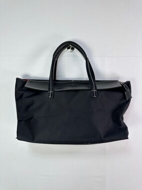 Max New York Black Nylon Tote Bag Travel Work Commute Canvas Carryall Minimalist